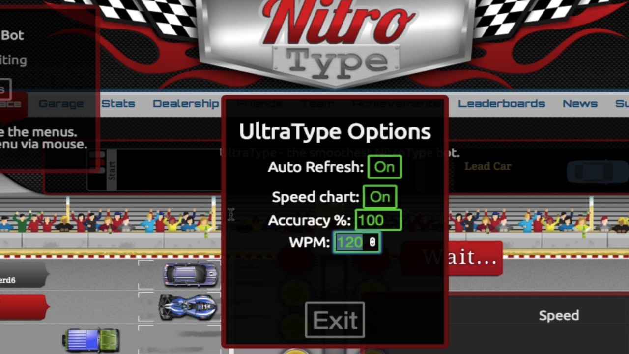 nitro type hack speed